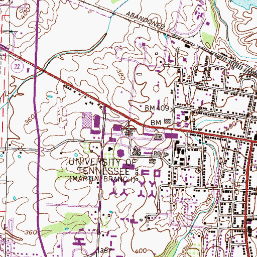 Topographic Map of Brehm Hall, TN