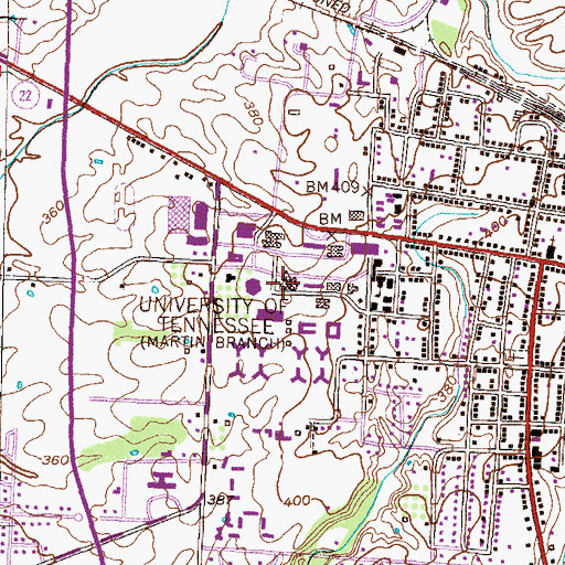 Topographic Map of Cooper Hall, TN