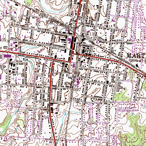 Topographic Map of Dibrell Cemetery, TN