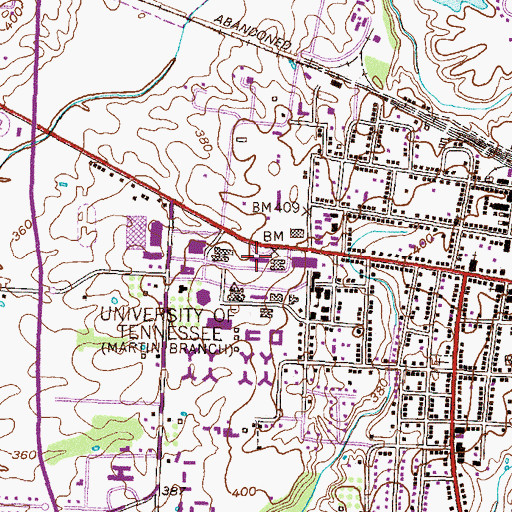 Topographic Map of Hall-Moody Administration Building, TN