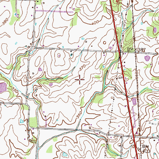 Topographic Map of Hannings Cemetery, TN