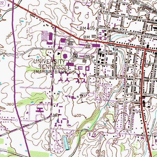 Topographic Map of Jim McCord Residence Hall, TN