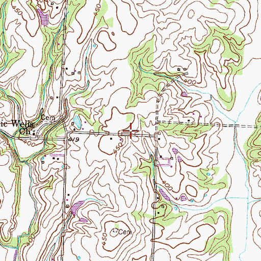 Topographic Map of Taylor Cemetery, TN