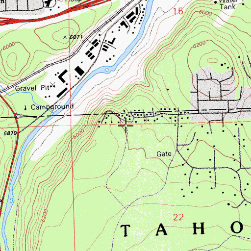 Topographic Map of Ponderosa Palisades, CA