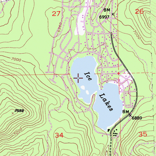 Topographic Map of Serena Lake, CA