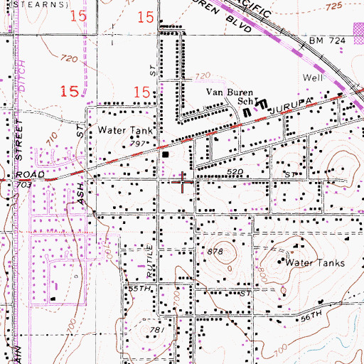 Topographic Map of Bly, CA