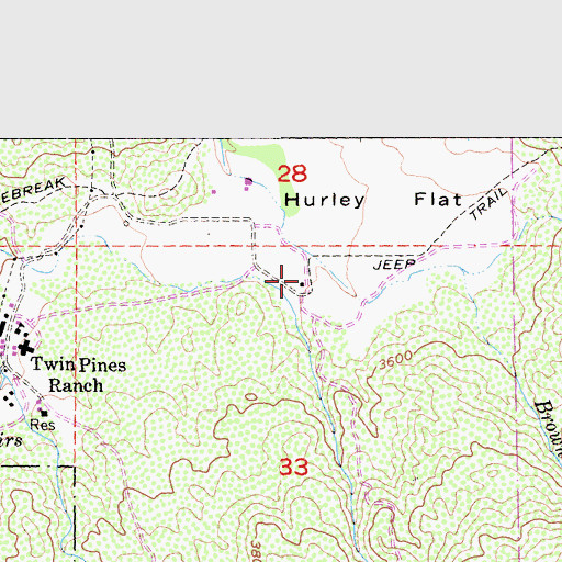 Topographic Map of Browns Ranch, CA