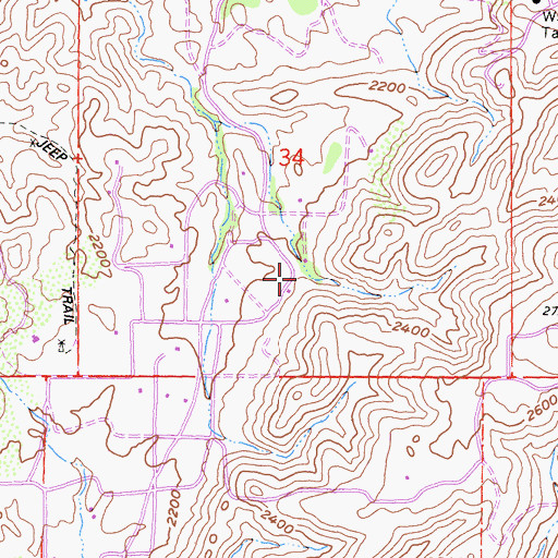 Topographic Map of Moore Ranch (historical), CA