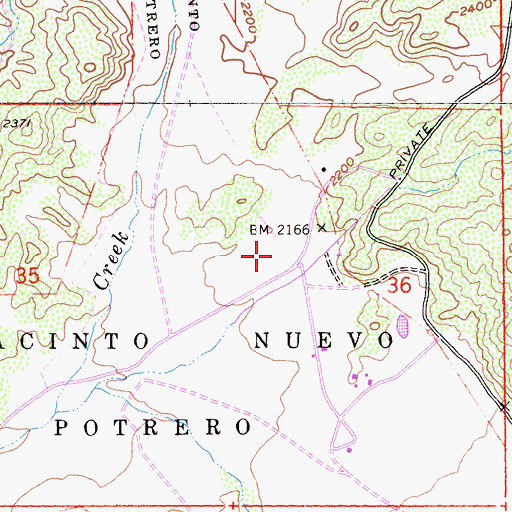 Topographic Map of Rancho Potrero (historical), CA