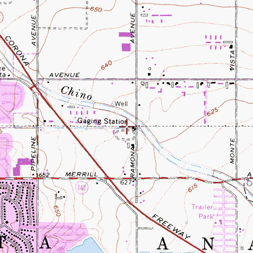 Topographic Map of Carbon Canyon, CA