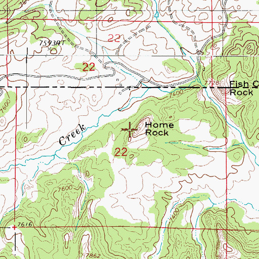 Topographic Map of Home Rock, CO