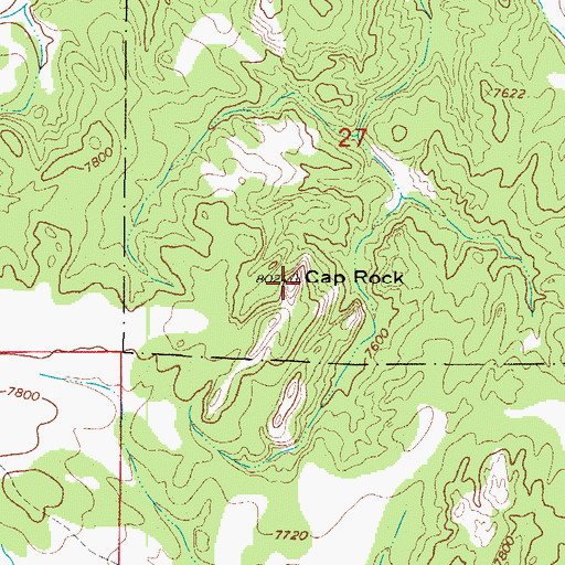 Topographic Map of Cap Rock, CO