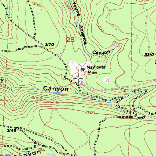 Topographic Map of Mayflower (historical), CA