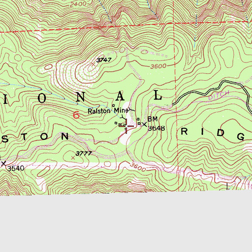 Topographic Map of Ralston (historical), CA