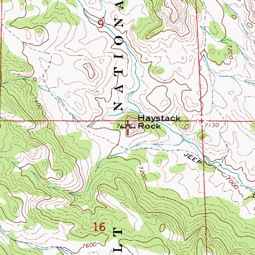 Topographic Map of Haystack Rock, CO