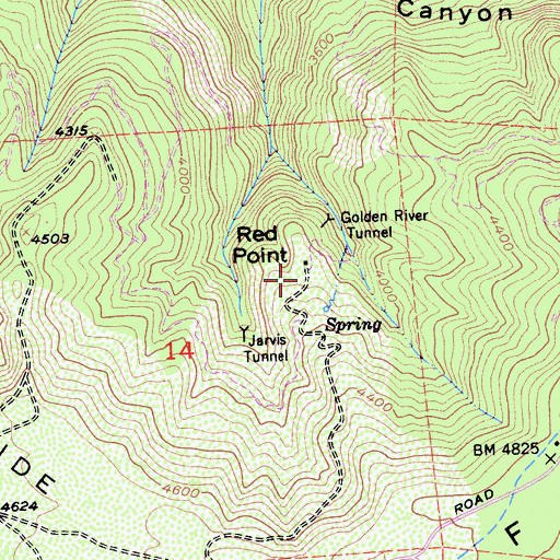 Topographic Map of Red Point (historical), CA