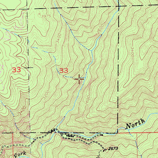Topographic Map of Shady Run, CA