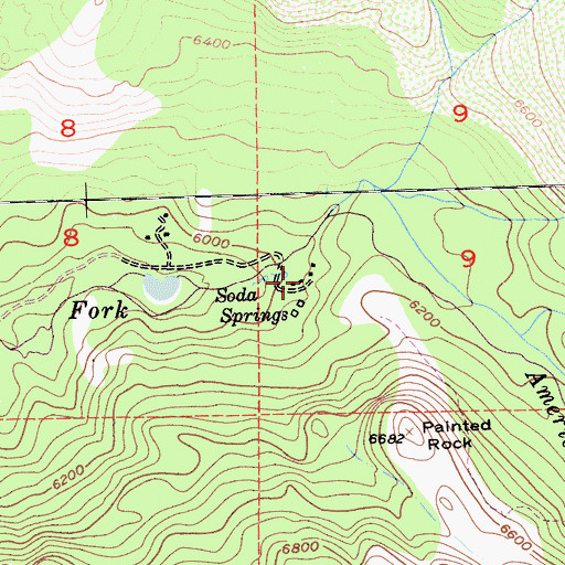 Topographic Map of Soda Springs, CA