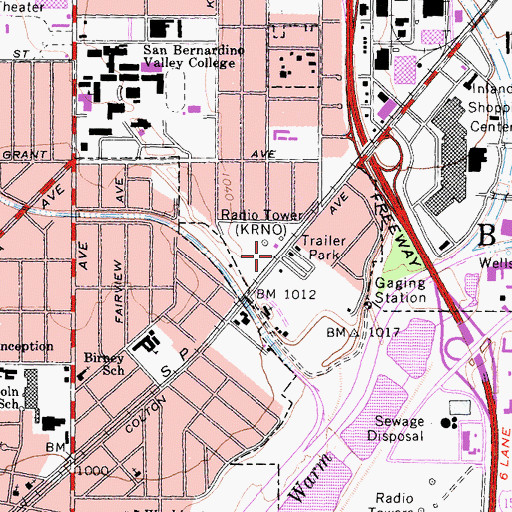 Topographic Map of Bunker Hill, CA