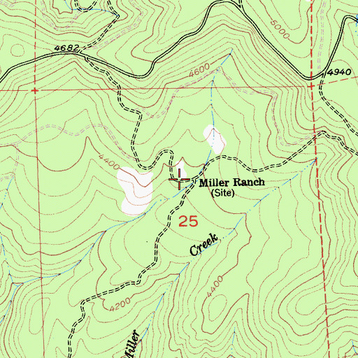 Topographic Map of Miller Spring, CA