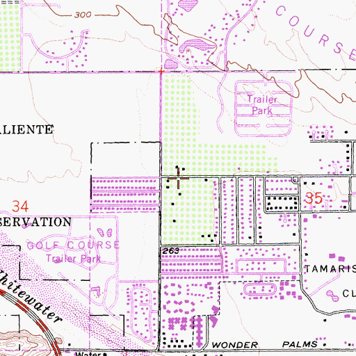 Topographic Map of Snyder Date Gardens, CA