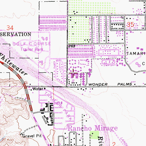 Topographic Map of Wonder Date Gardens (historical), CA