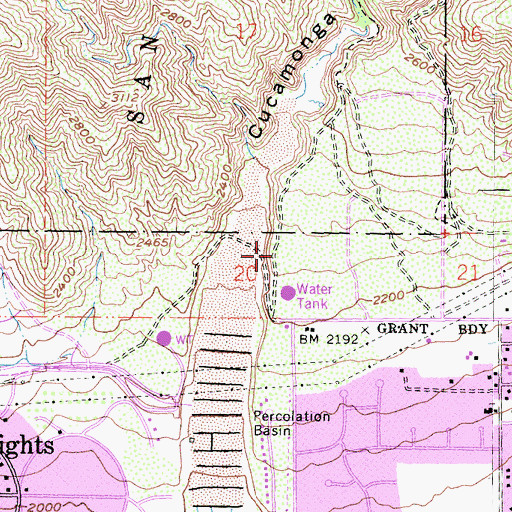 Topographic Map of Cucamonga Guard Station (historical), CA