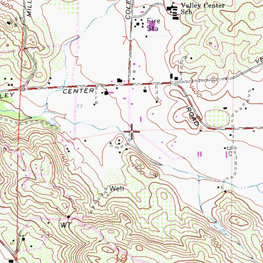 Topographic Map of Bear Valley, CA