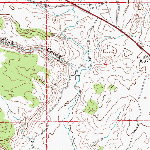 Topographic Map of Fish Creek, CO