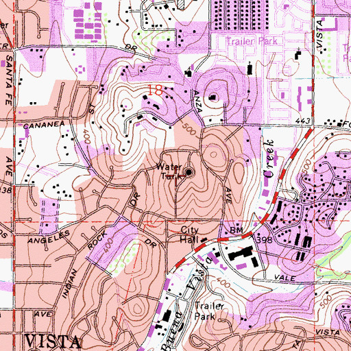 Topographic Map of Buena Vista Hills, CA