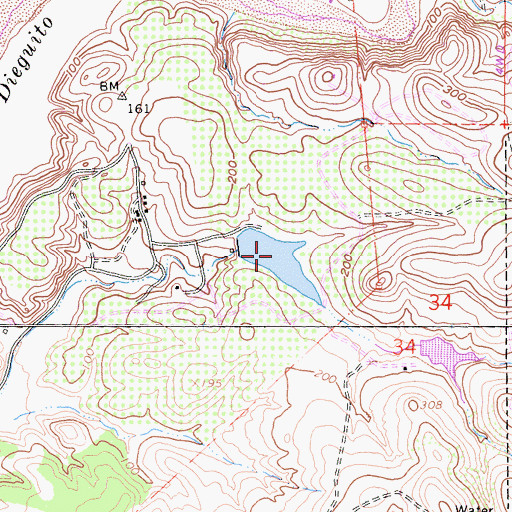 Topographic Map of Fairbanks Lake, CA