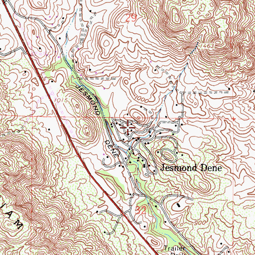 Topographic Map of Jesmond Dene Club (historical), CA