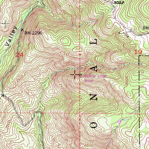 Topographic Map of Patton Lode Mine, CA