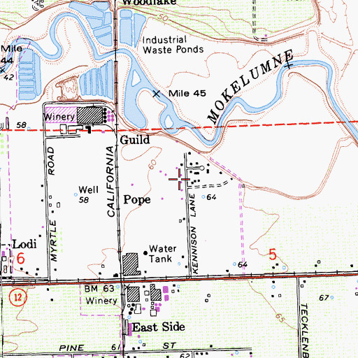 Topographic Map of Roma, CA