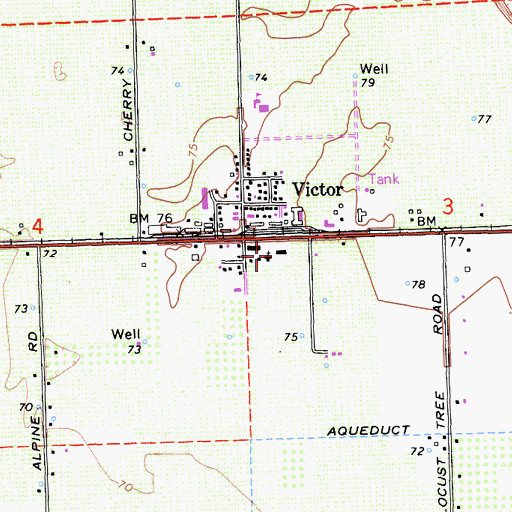 Topographic Map of Victor School (historical), CA