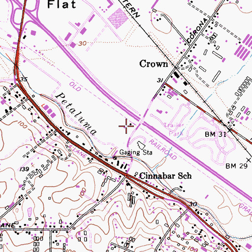 Topographic Map of Corona (historical), CA