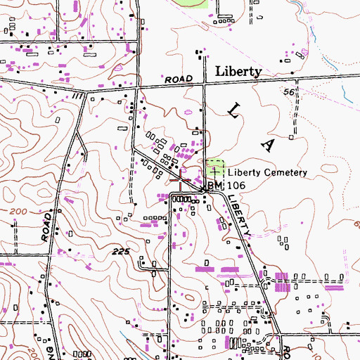 Topographic Map of Liberty Elementary School, CA
