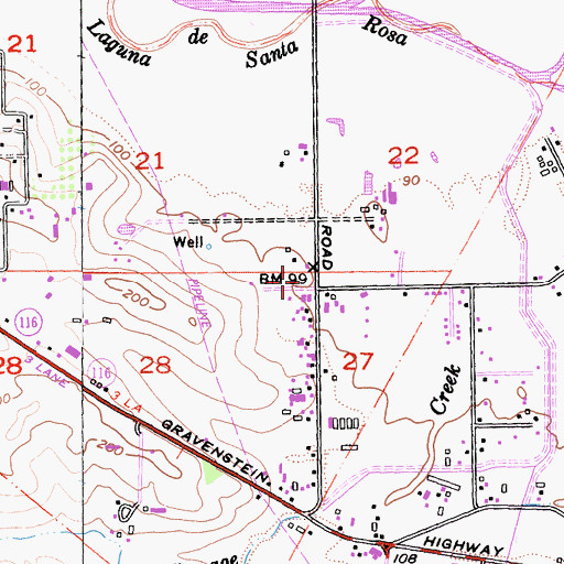 Topographic Map of Stony Point School (historical), CA