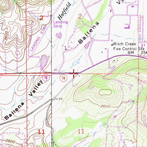 Topographic Map of Ballena, CA
