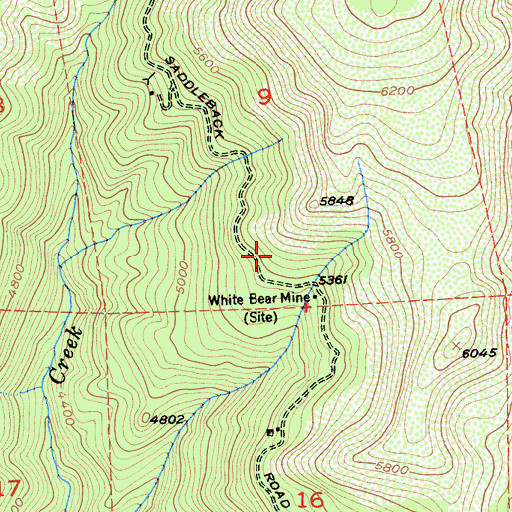 Topographic Map of Cooper Ranch (historical), CA