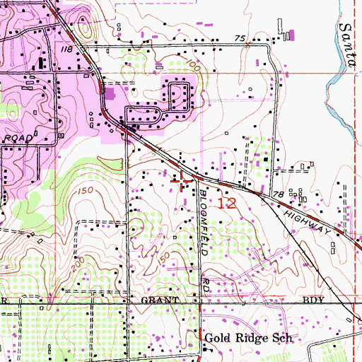 Topographic Map of Alten, CA