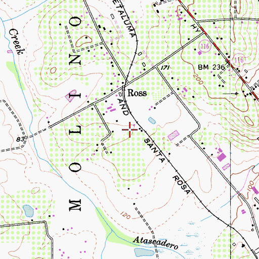Topographic Map of Lacresta (historical), CA