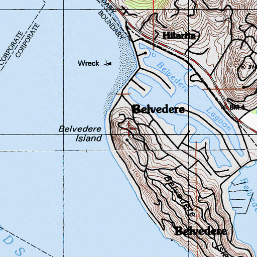Topographic Map of Saint Stephens Episcopal Church, CA
