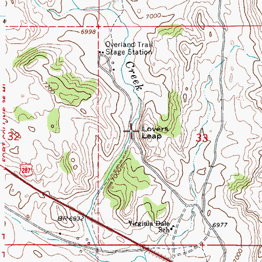 Topographic Map of Lovers Leap, CO