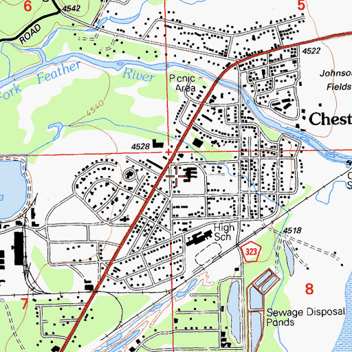 Topographic Map of Chester Elementary School, CA