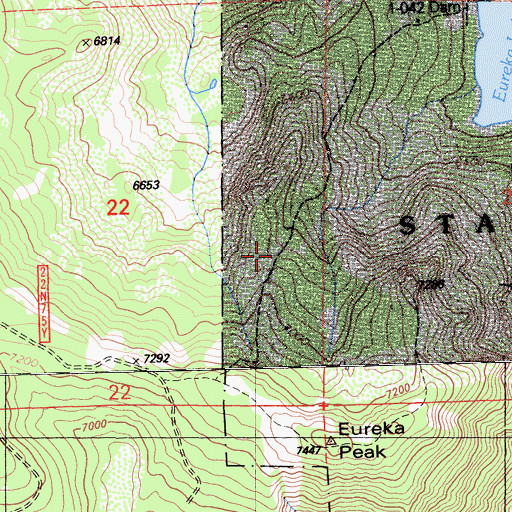 Topographic Map of Eureka Peak Loop Trail, CA
