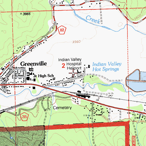 Topographic Map of Indian Valley Hospital District, CA