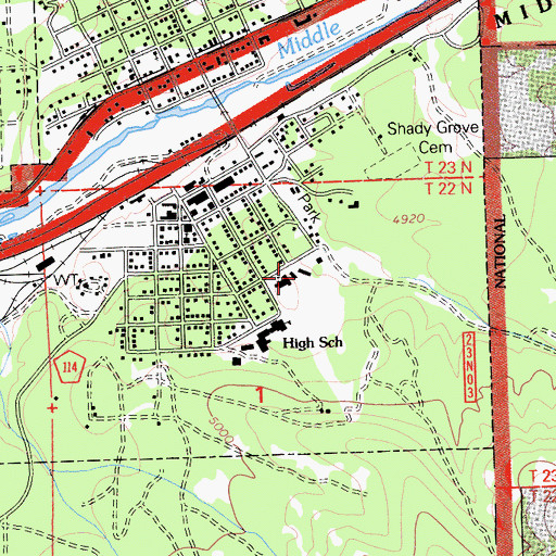 Topographic Map of Feather River Middle School, CA