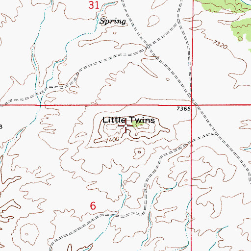 Topographic Map of Little Twins, CO