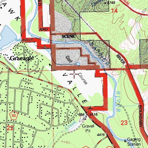 Topographic Map of Graeagle Meadows Golf Course, CA